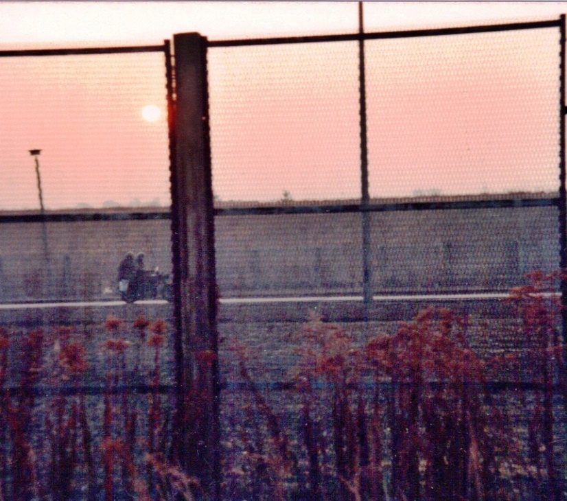 East German Border Guards Riding By The Wall In Teltow, East Germany photo by David G. Guerra (circa 1987)